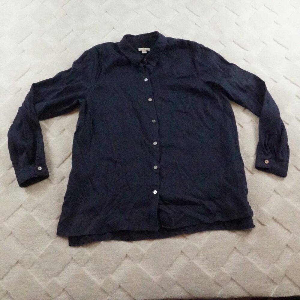 J. Jill Navy Button Down Shirt